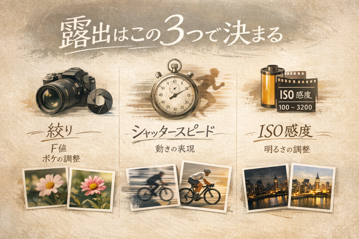 露出はこの3つで決まる｜ミラーレスカメラの背面液晶で露出を見極める